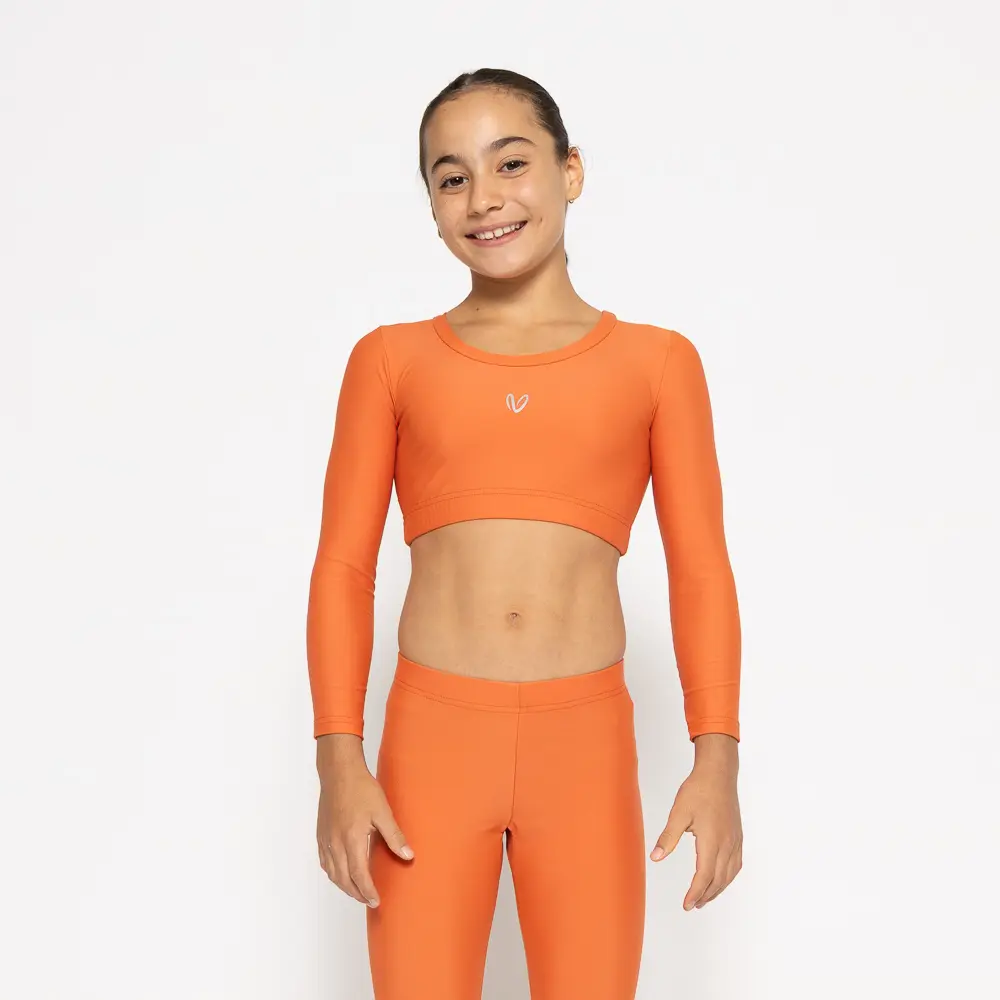 Μακρυμάνικο Τοπ με στρογγυλή λαιμόκοψη και κλειστή πλάτη