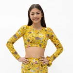 Μακρυμάνικο Τοπ με στρογγυλή λαιμόκοψη και κλειστή πλάτη