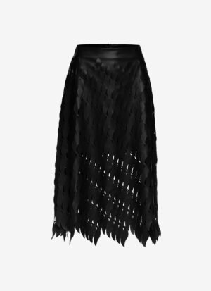 Midi A-Line Skirt in Eco-Leather