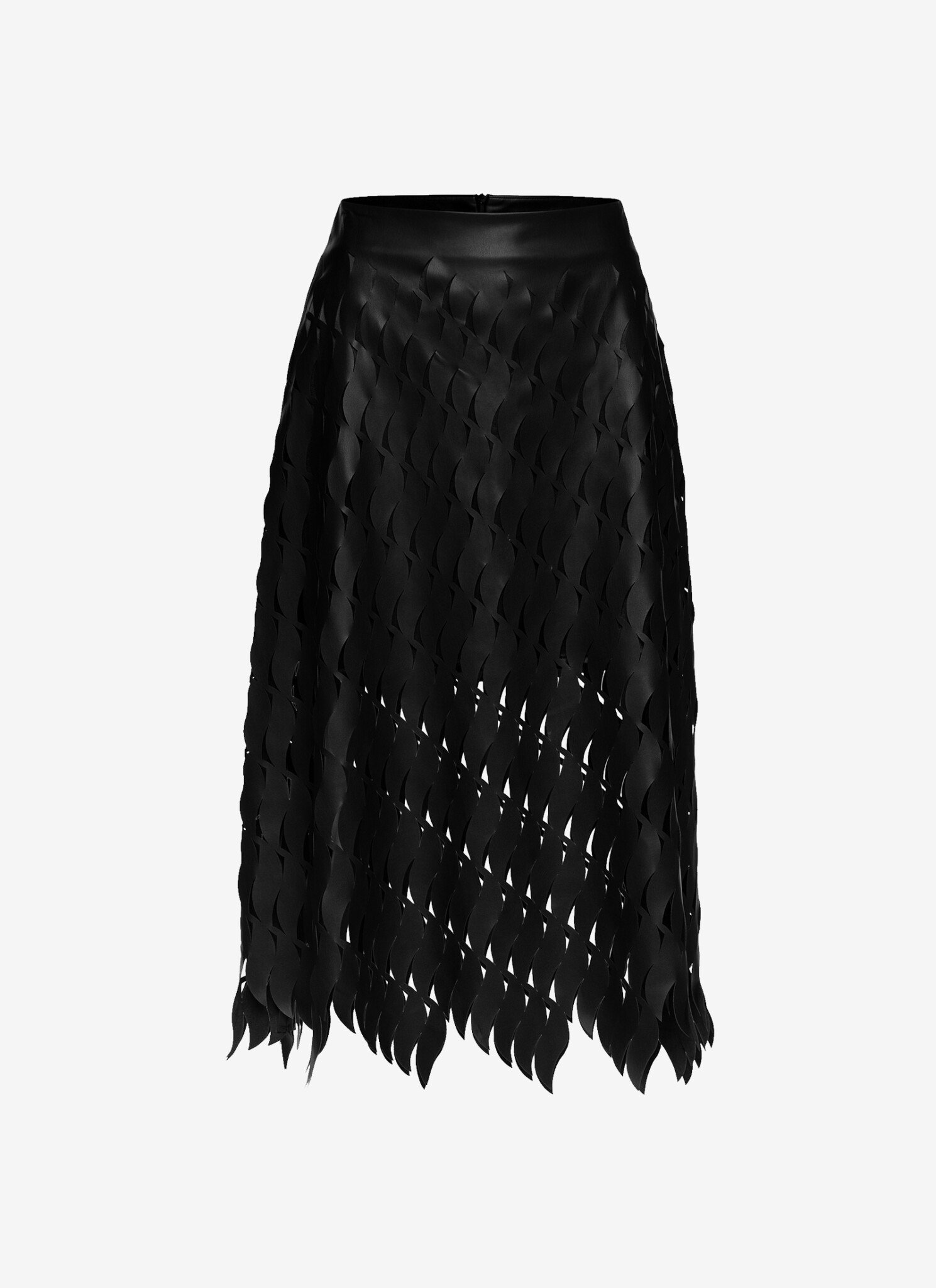 Midi A-Line Skirt in Eco-Leather