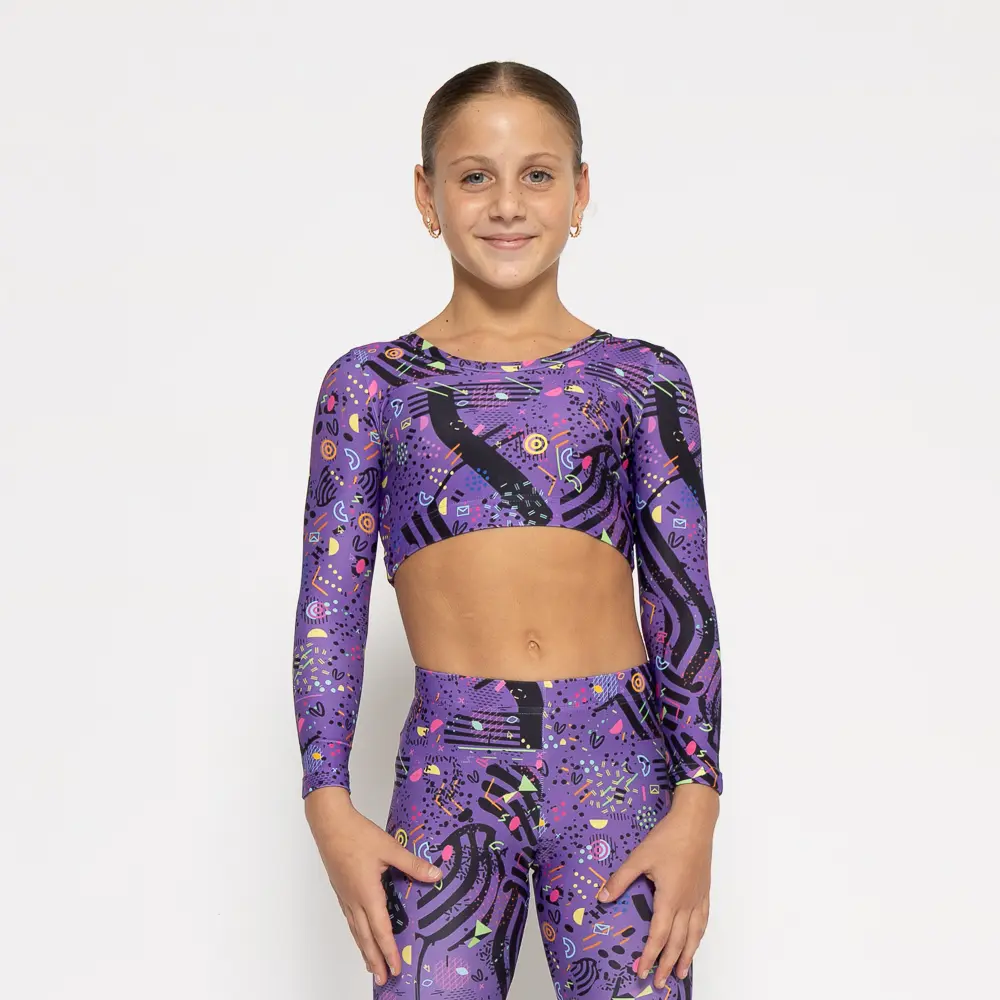 Μακρυμάνικο Τοπ με στρογγυλή λαιμόκοψη και κλειστή πλάτη