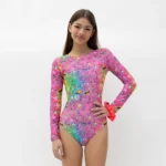 Κορμάκι γυμναστικής με μακρύ μανίκι και ανοικτή πλάτη