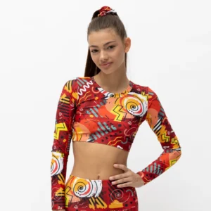 Μακρυμάνικο Τοπ με στρογγυλή λαιμόκοψη και κλειστή πλάτη