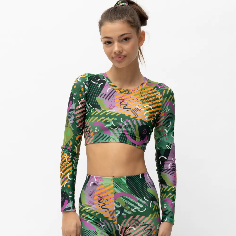 Μακρυμάνικο Τοπ με στρογγυλή λαιμόκοψη και κλειστή πλάτη