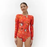 Κορμάκι γυμναστικής με μακρύ μανίκι και ανοικτή πλάτη