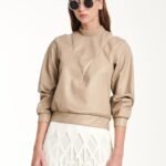 Sweater In Beige Eco Leather