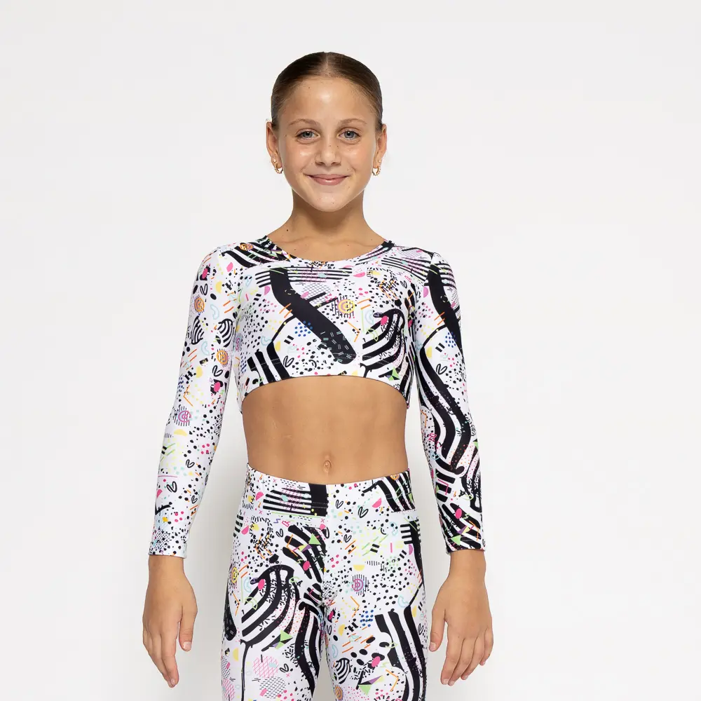 Μακρυμάνικο Τοπ με στρογγυλή λαιμόκοψη και κλειστή πλάτη