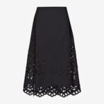 Midi A-Line Skirt in Black
