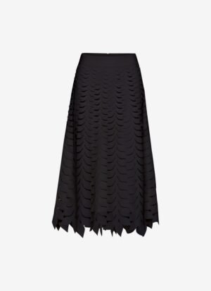 Midi A-Line Skirt in Black