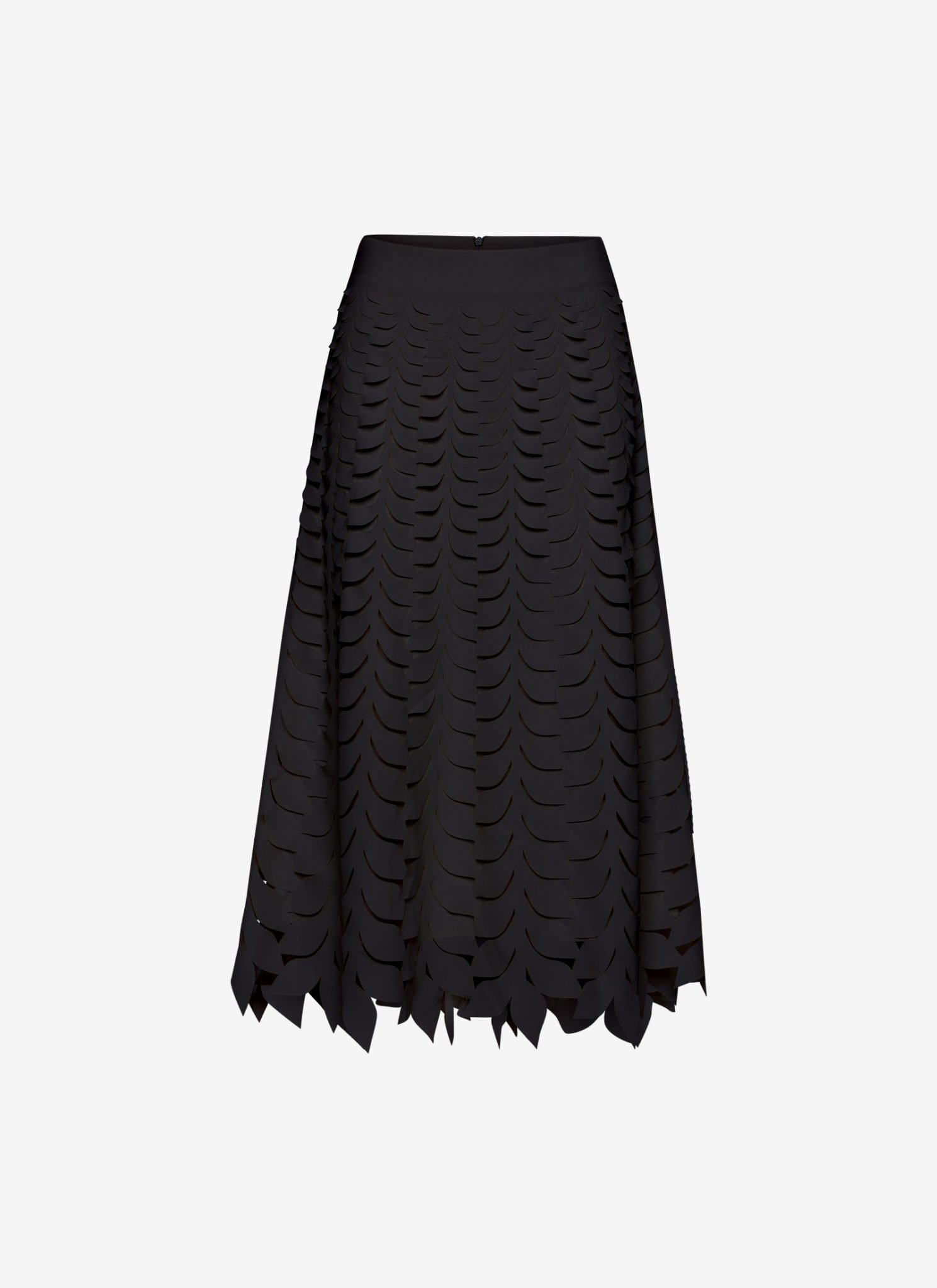 Midi A-Line Skirt in Black