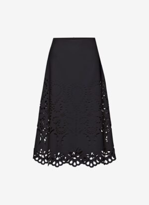 Midi A-Line Skirt in Black