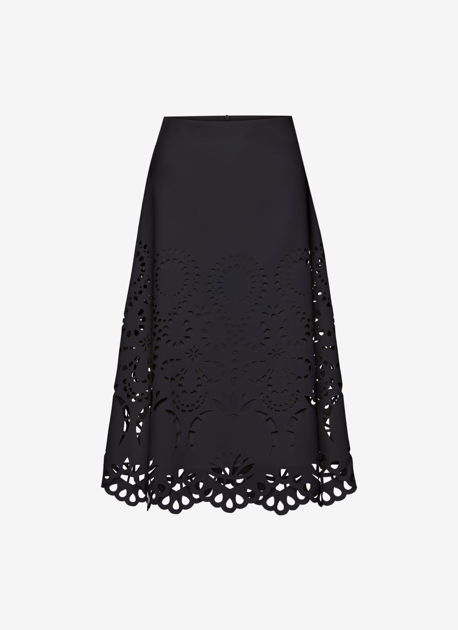 Midi A-Line Skirt in Black