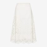 Midi A-Line Skirt in White