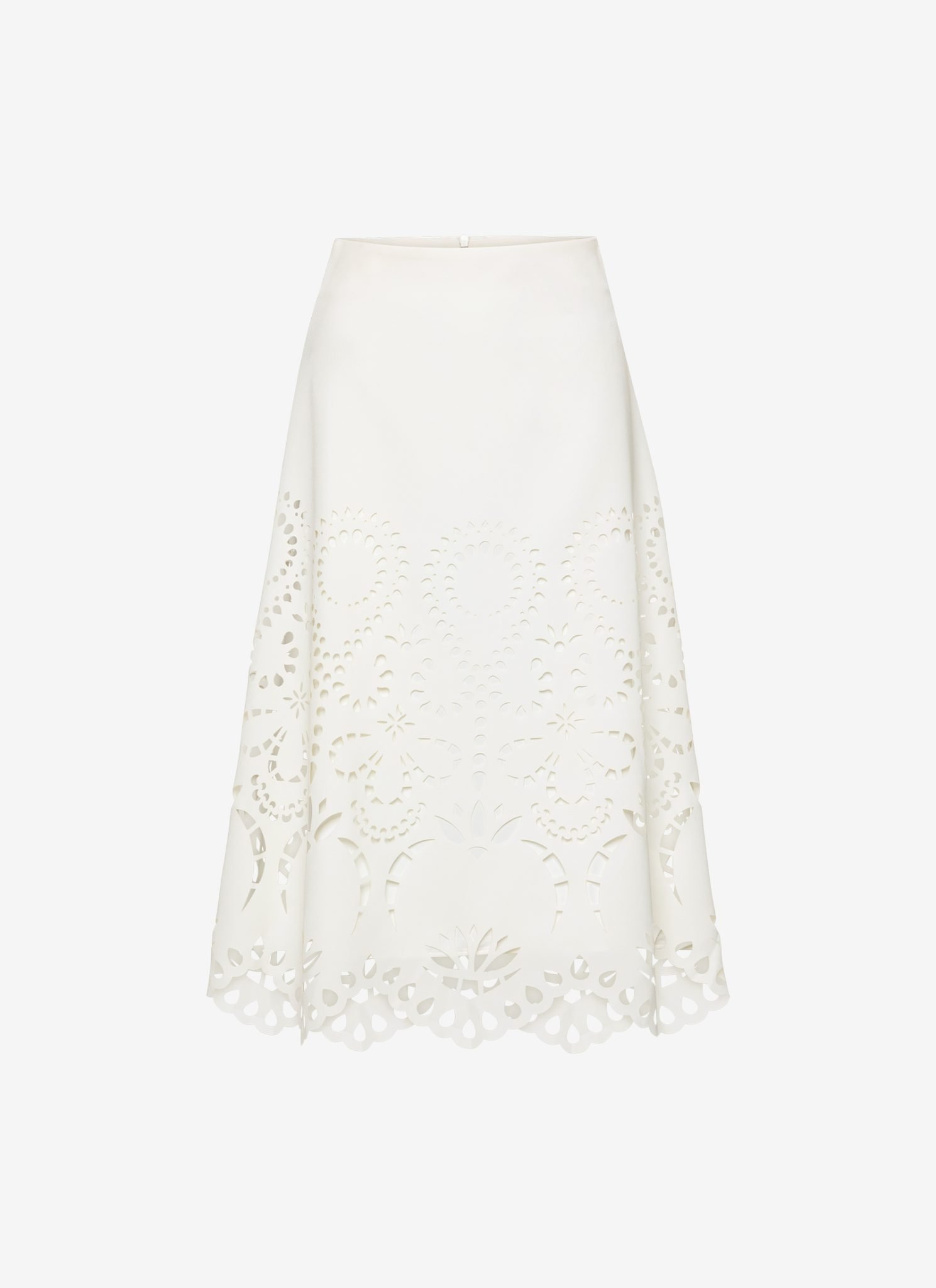 Midi A-Line Skirt in White