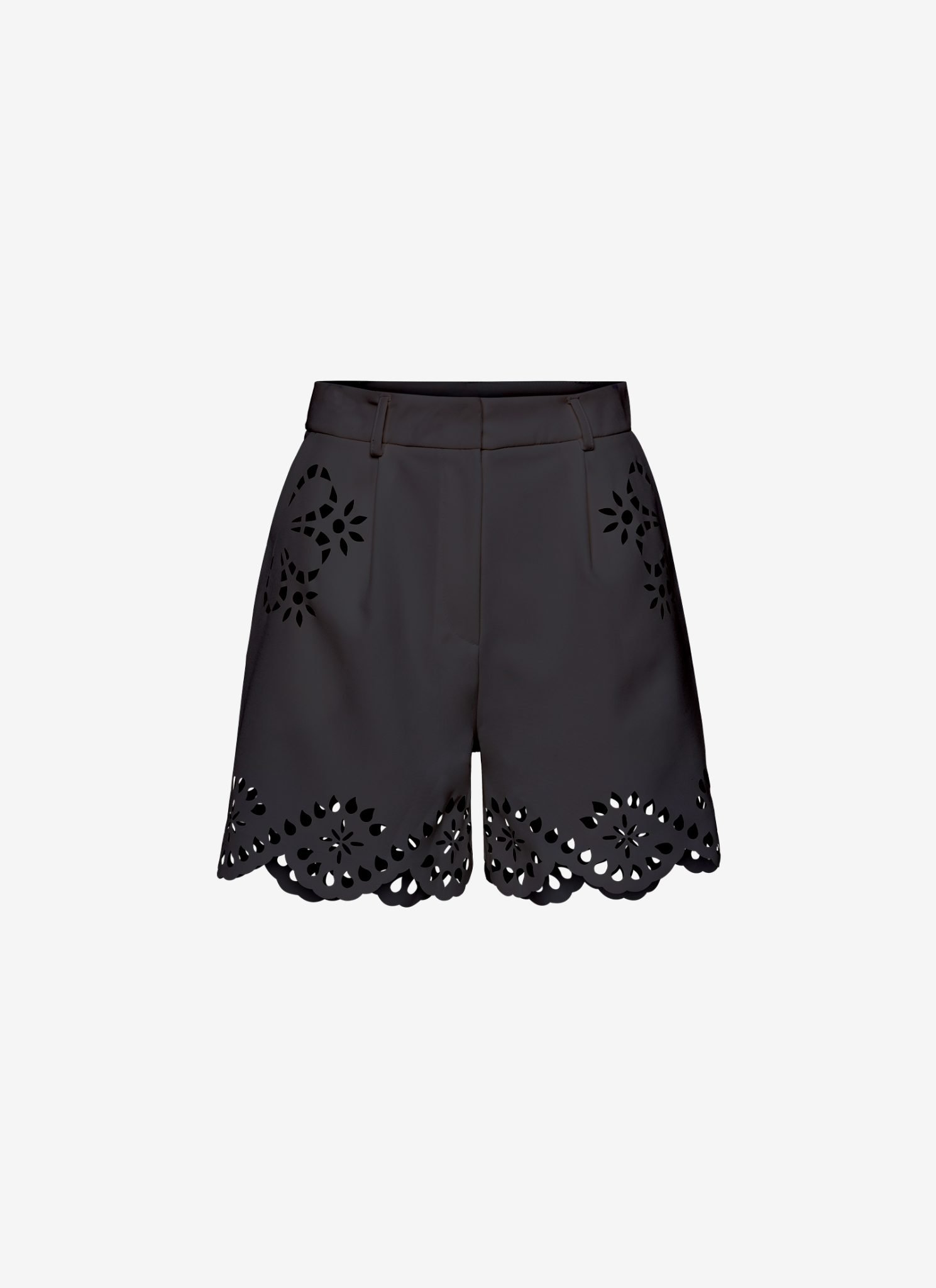 Pleated Shorts in Black