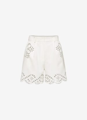 Pleated Shorts in White